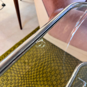 Rundes Regal / Raumteiler Chrom & Glas - Designklassiker