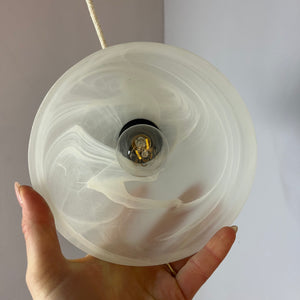 Hängelampe marmoriertes Glas Kupfer