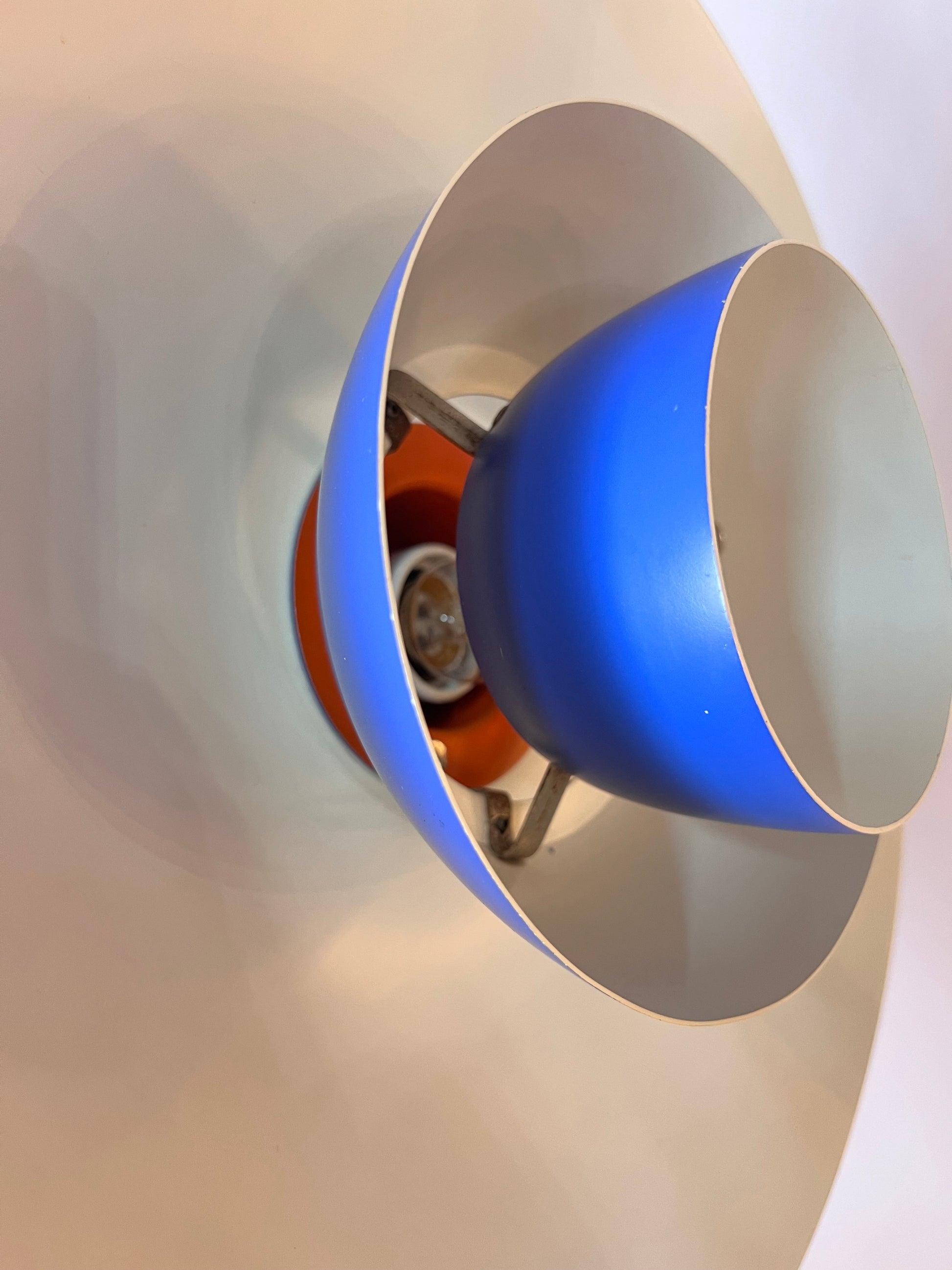 Lamellenlampe PH4 blau von Poul Henningsen für Louis Poulsen
