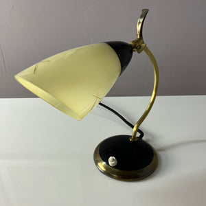 Tischlampe Messing Glas