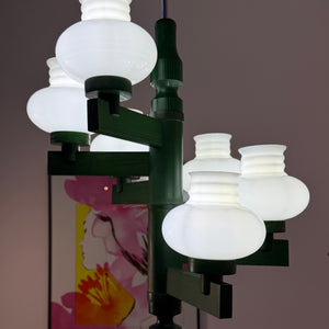 Kronleuchter grün Opalglas