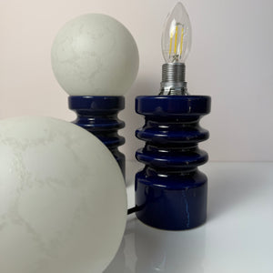 Tischlampe blau Keramik Glas von Cari Zalloni für Dümler & Breiden