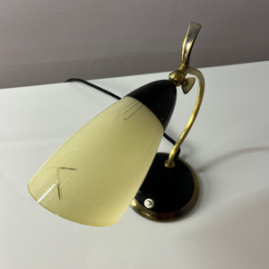 Tischlampe Messing Glas