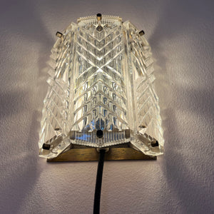 Wandlampe Messing & Glas von Wiktor Berndt für Flygsfors