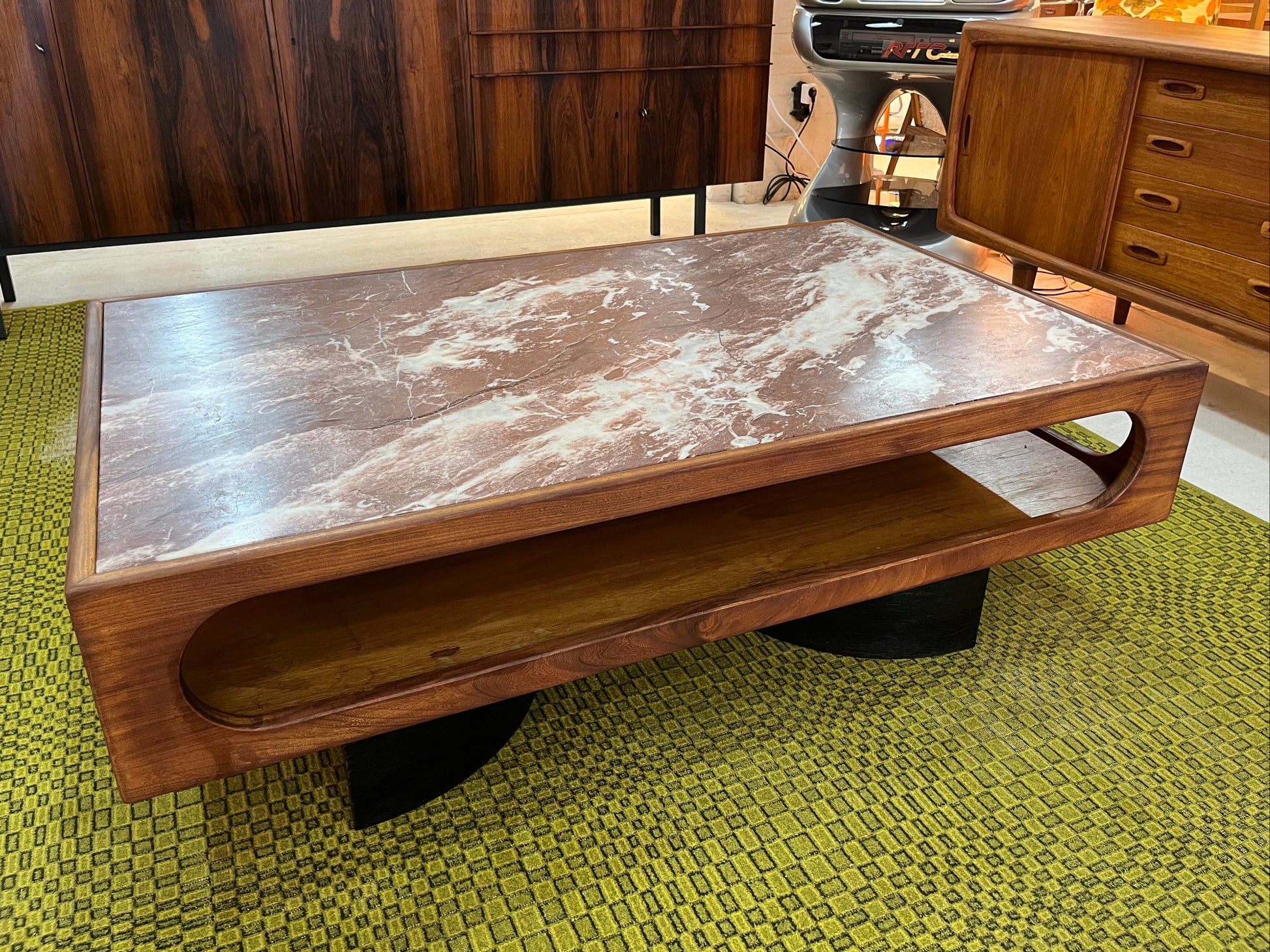 Couchtisch Marmor Teak