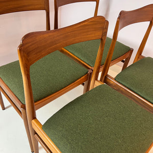Set: 4x Polsterstuhl grün Teak