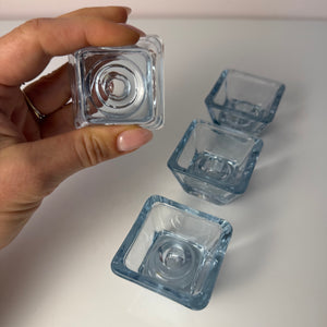 Set: 4x Kerzenständer Serie Skjold Glas von Per Lütken für Holmegaard
