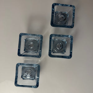 Set: 4x Kerzenständer Serie Skjold Glas von Per Lütken für Holmegaard