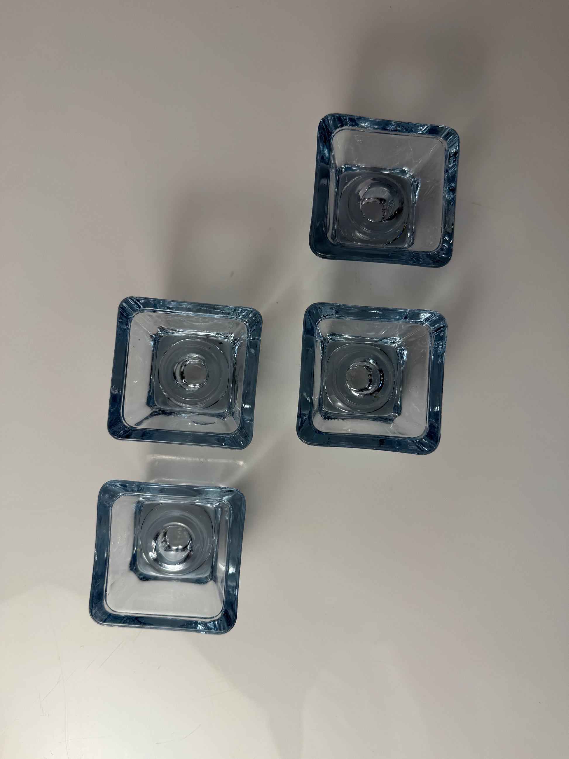 Set: 4x Kerzenständer Serie Skjold Glas von Per Lütken für Holmegaard