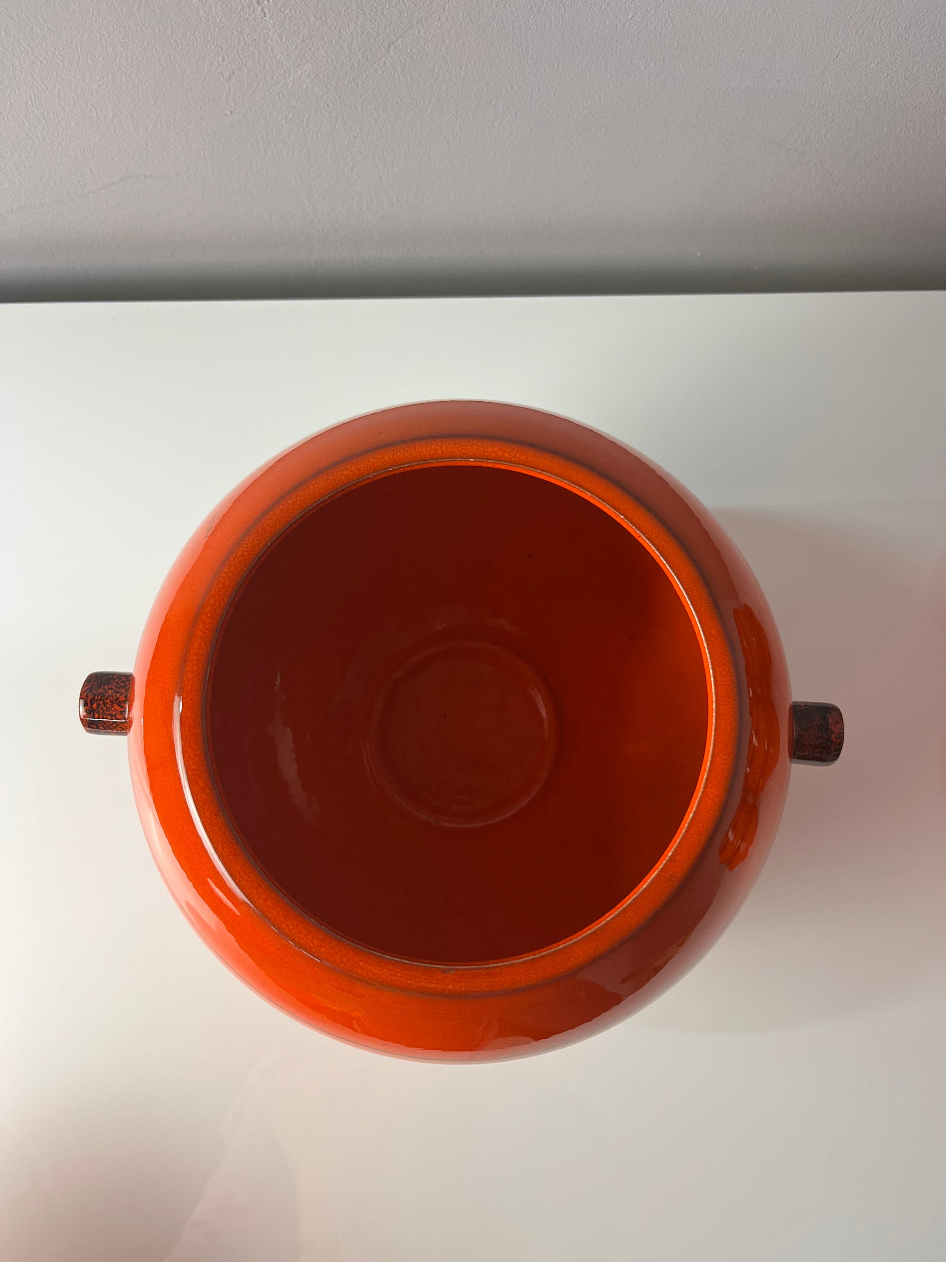 Bowle-Set: 10 Becher und 1 Terrine orange Keramik