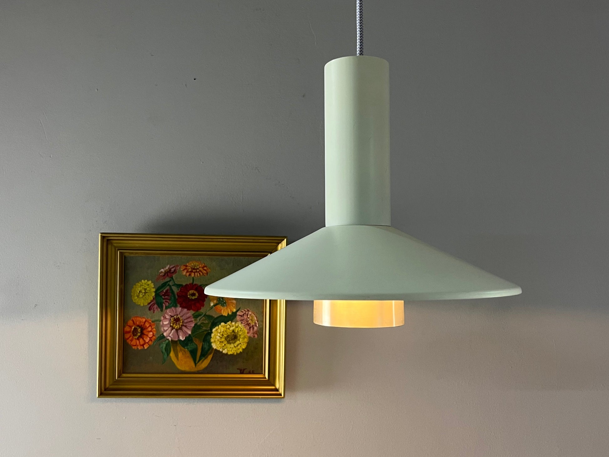 Hängelampe Modell 880 weiß silber von Schmidt’s Lampedesign