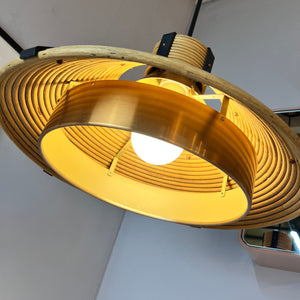 Hängelampe Rattan Kupfer von Doria Leuchten