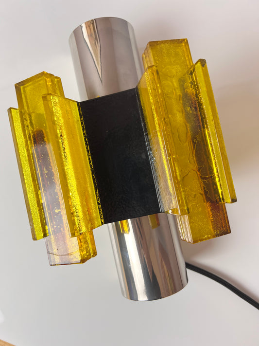 Wandlampe gelb schwarz von Claus Bolby für Cebo