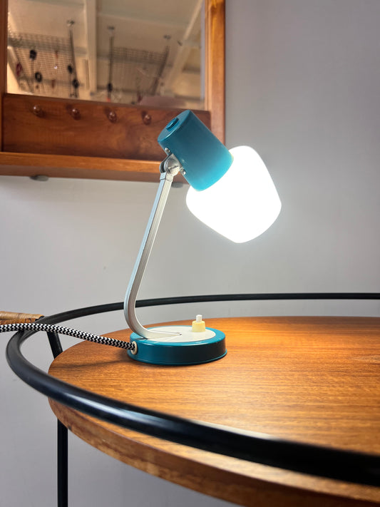 Tischlampe petrolblau 50er