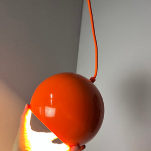 Kugellampe neu lackiert orange aus Dänemark
