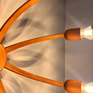 Achtarmige Wandlampe / Deckenlampe Teak von DOMUS