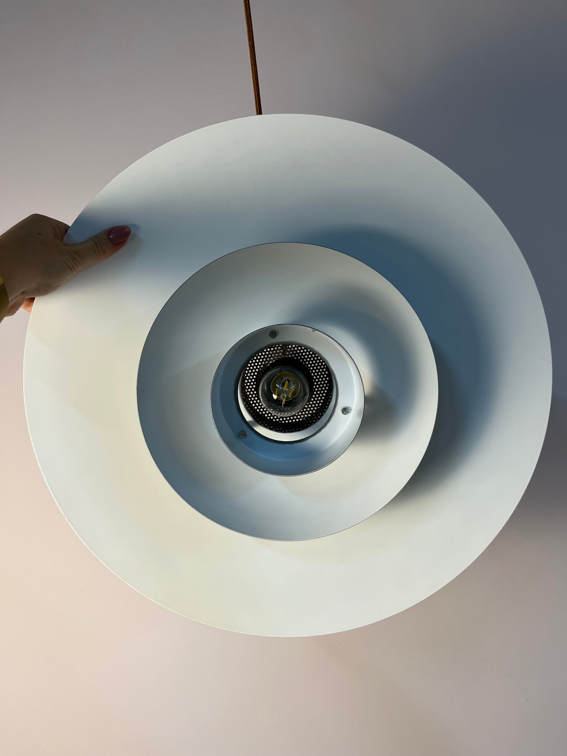 Große Lamellenlampe Leto silber kupfer von Top Lamper