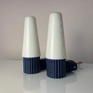 Set: 2x Wandlampe Modell 6020 blau von Sigvard Bernadotte für Ifö