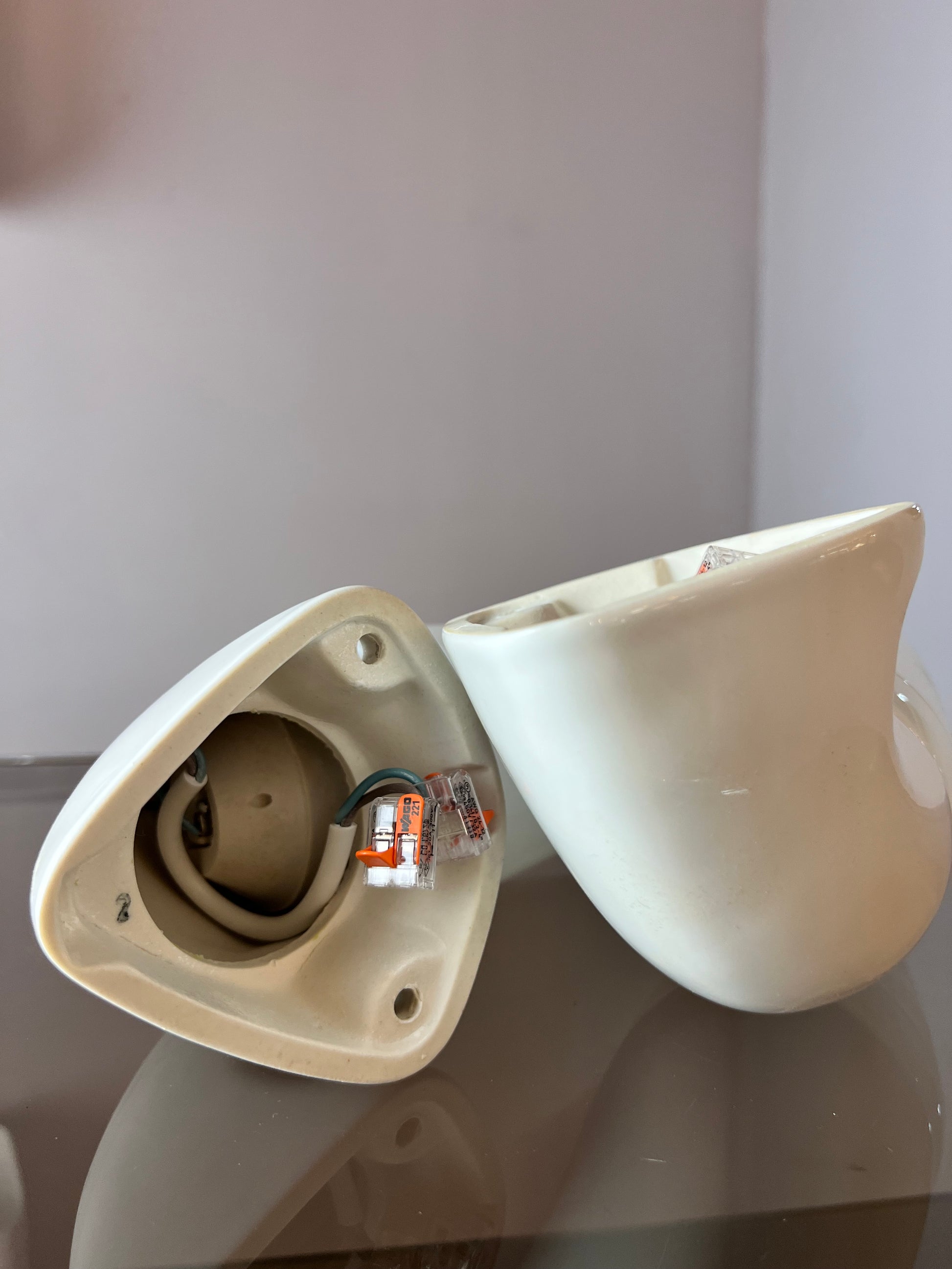 Set: 2x Wandlampe Modell 6035 weiß von Sigvard Bernadotte für Ifö