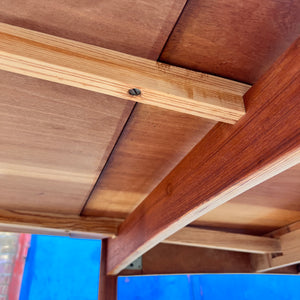 Esstisch Teak ausziehbar mit trapezförmigen Tischblättern
