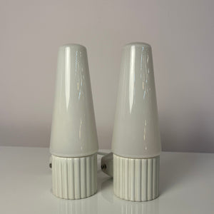 Set: 2x Wandlampe Modell 6020 weiß von Sigvard Bernadotte für Ifö