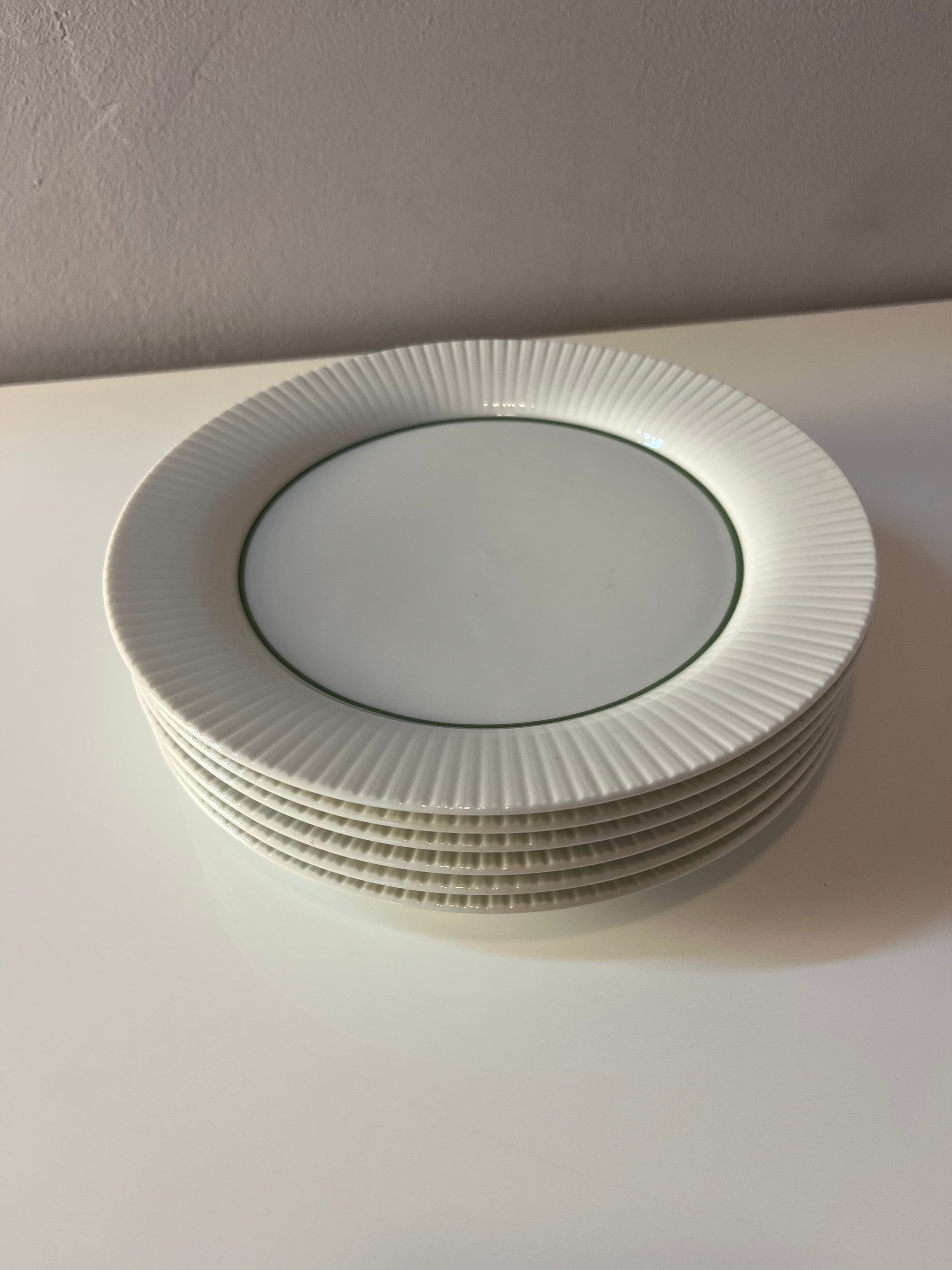 Set: 6x Kuchenteller Modulation Secunda grün von Tapio Wirkkala für Rosenthal