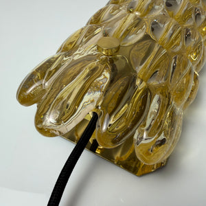 Wandlampe Glas Messing von Carl Fagerlund für Orrefors