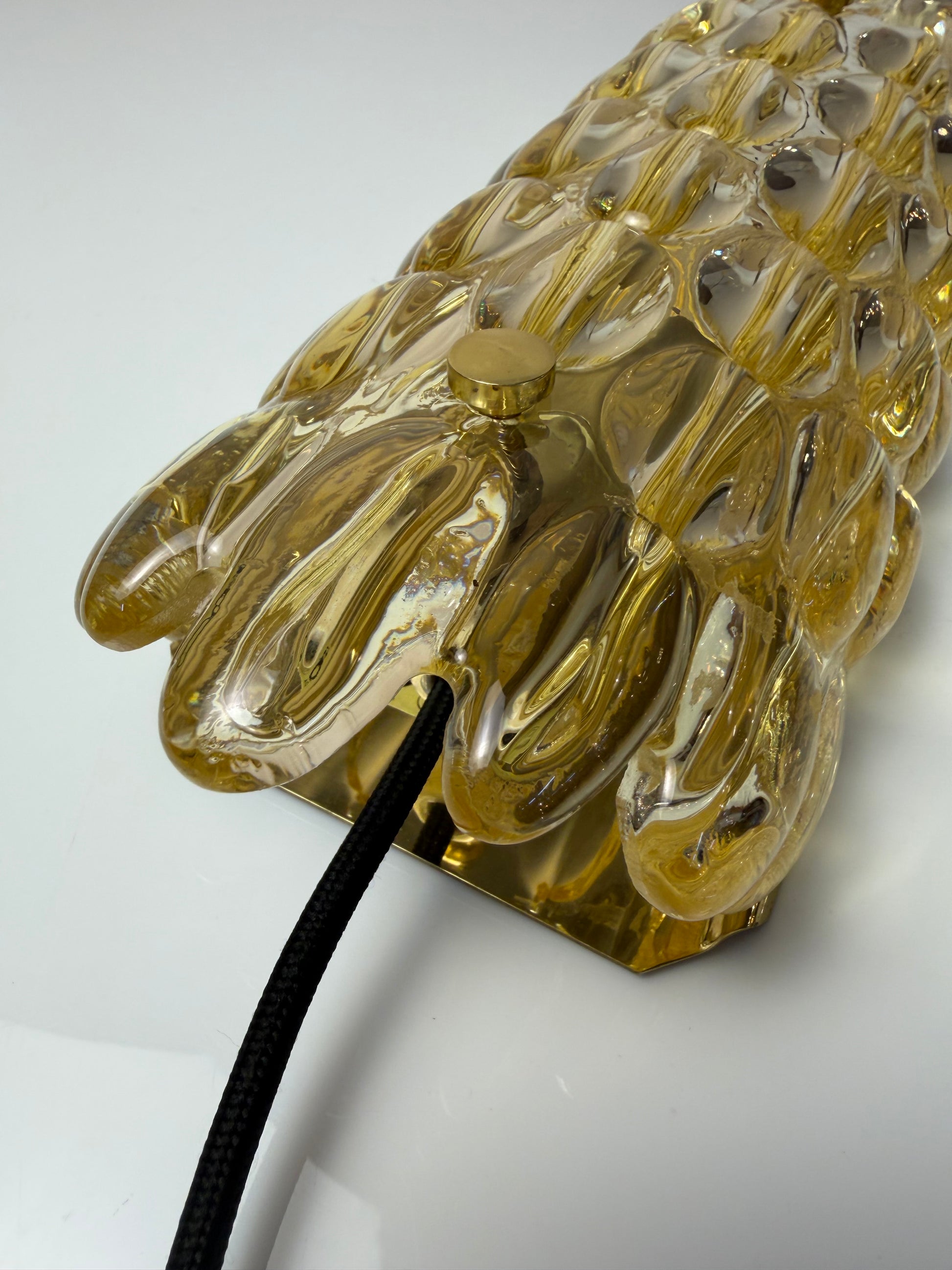 Wandlampe Glas Messing von Carl Fagerlund für Orrefors