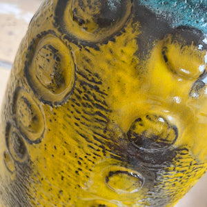 Bodenvase Fat Lava gelb von Carstens Keramik West Germany