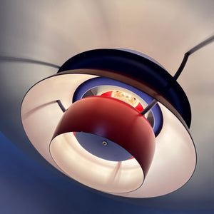 Lamellenlampe PH5 rot von Poul Henningsen für Louis Poulsen