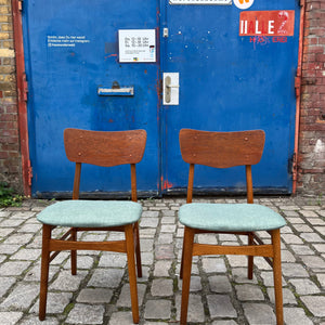 Set: 2x Esszimmerstuhl teal Teak