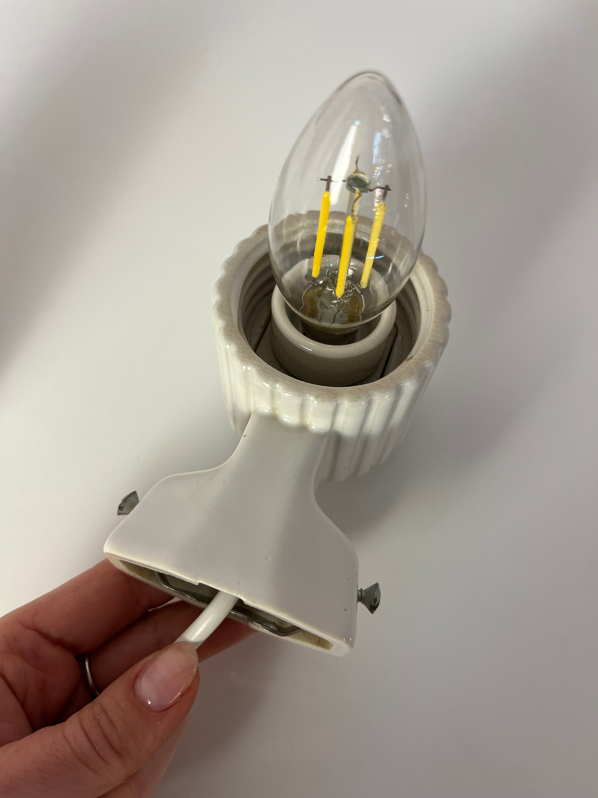 Wandlampe Modell 6020 weiß von Sigvard Bernadotte für Ifö