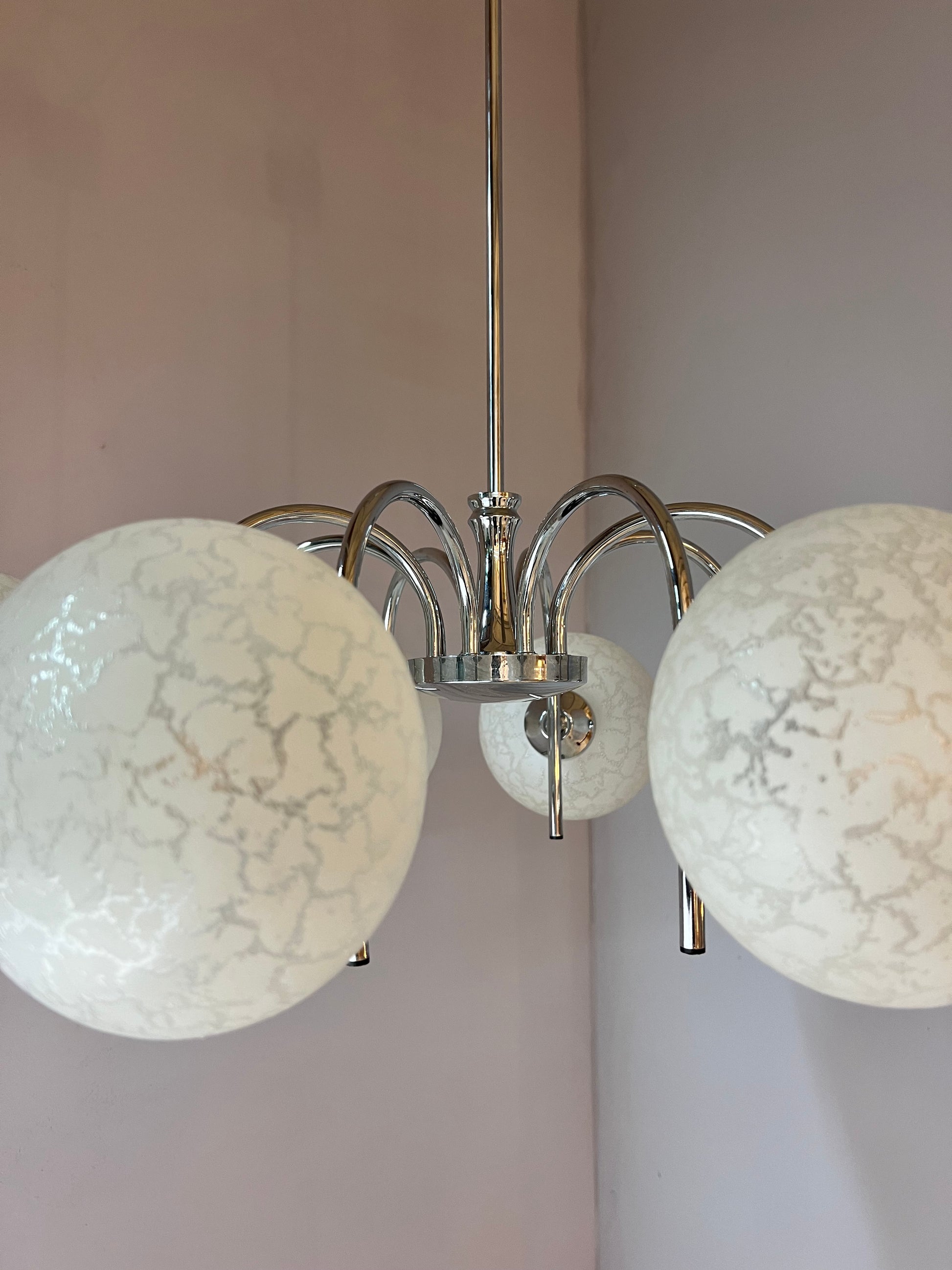 Kronleuchter mit 8 Kugeln von Richard Essig für Hustadt