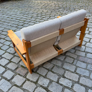 2-Sitzer Sofa beige grau Safari Style