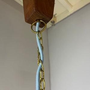 Hängelampe Glas Messing mit Kette aus Dänemark