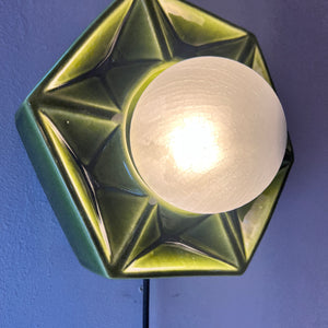 Wandlampe grün Keramik von Honsel