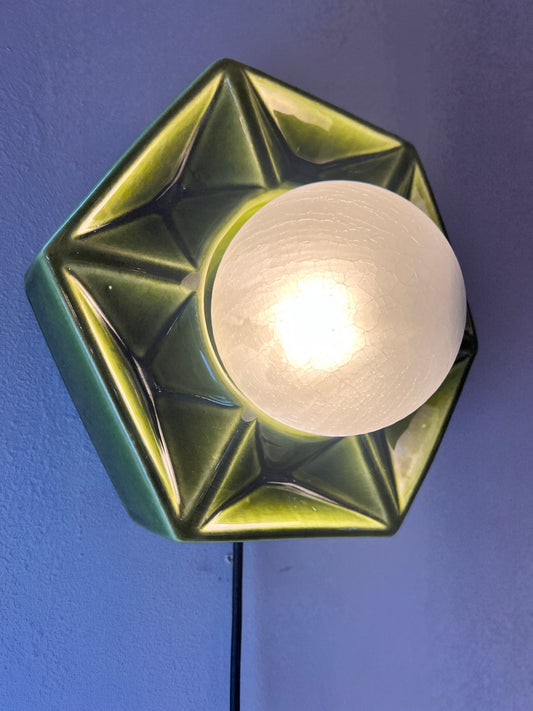 Wandlampe grün Keramik von Honsel