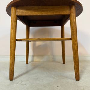 Runder Couchtisch Eiche & Teak aus Dänemark
