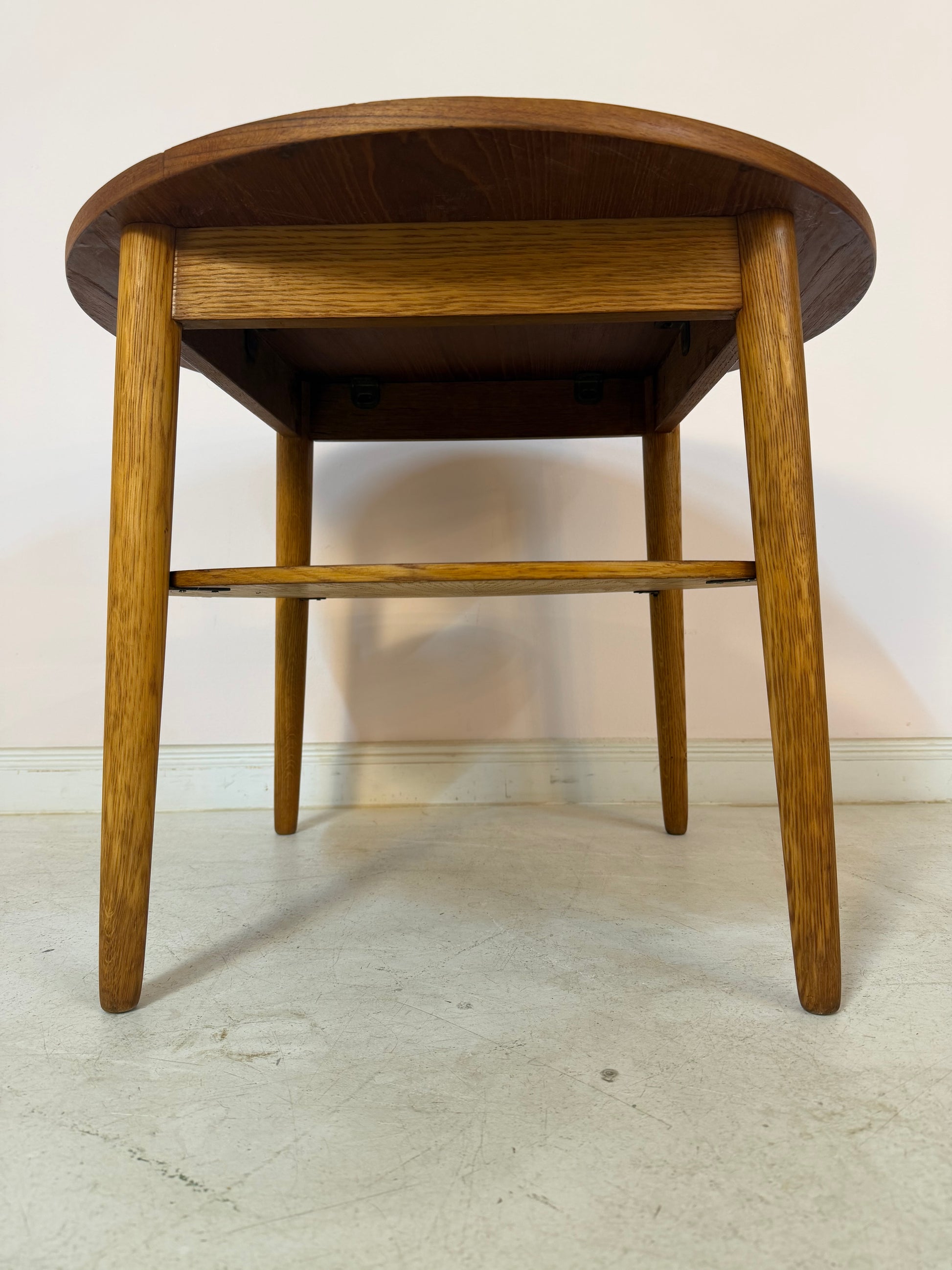 Runder Couchtisch Eiche & Teak aus Dänemark