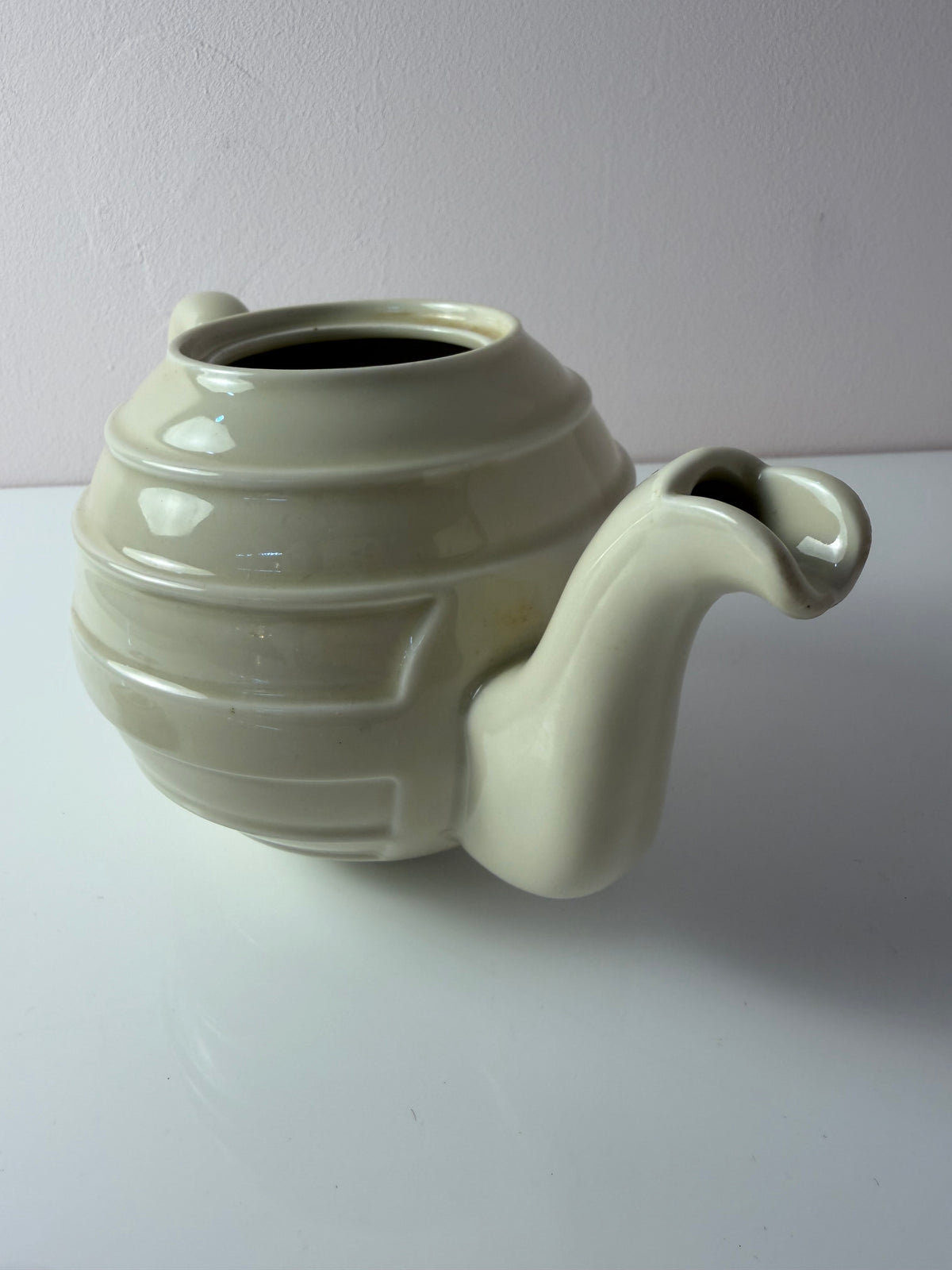 Teekanne Porzellan mit Chrom Thermohülle von Bauscher D.R.P.