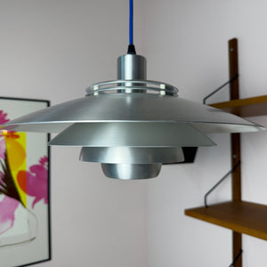 Lamellenlampe Modell Dania 2040 silber von Kurt Wiborg für JEKA