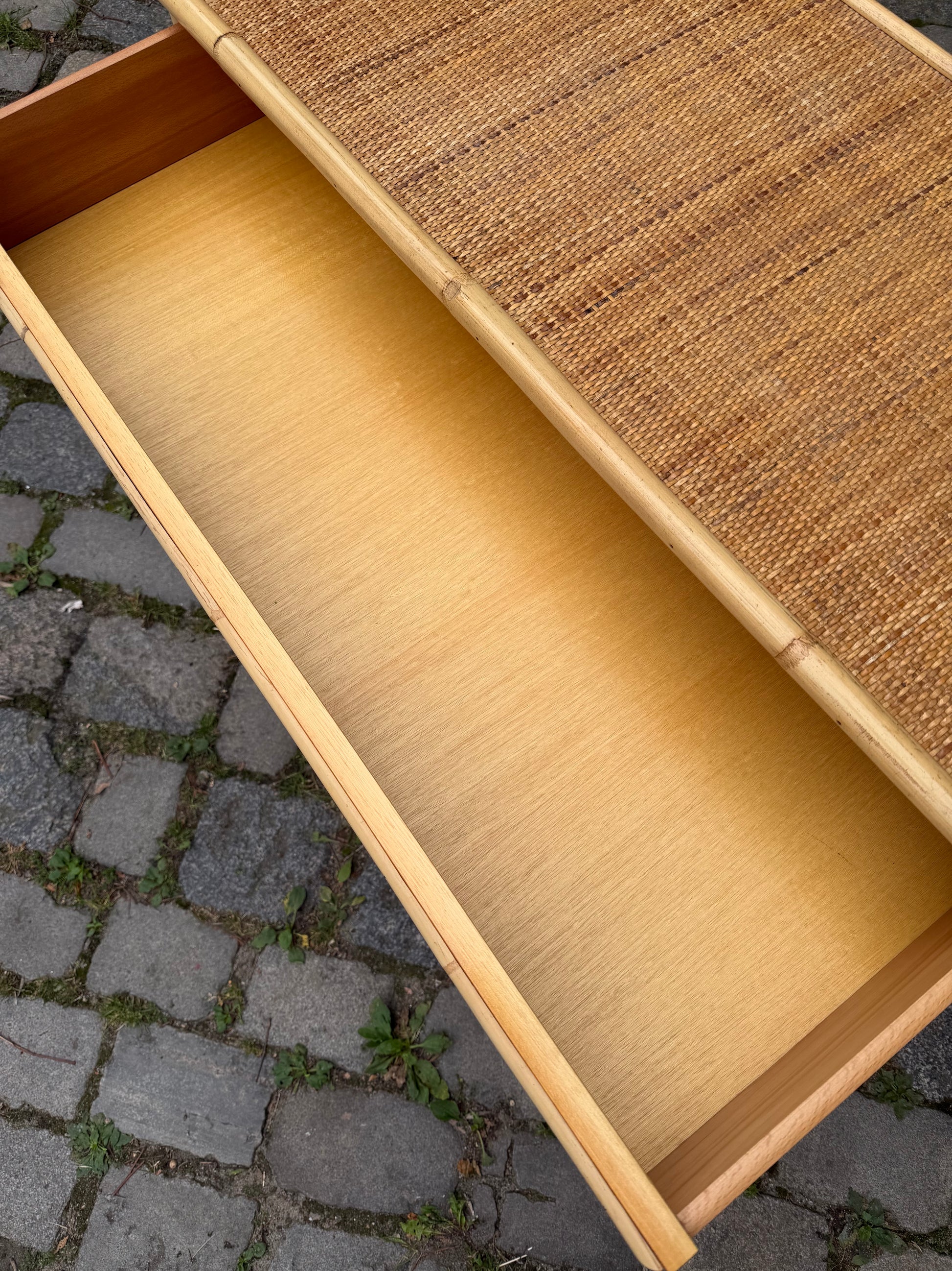 Kommode Rattan Bambus mit Messinggriffen von Dal Vera
