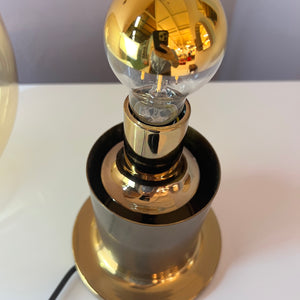 Tischlampe Messing Glas mundgeblasen