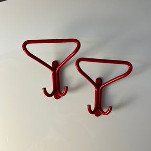 Set: 2x Wandhaken rot Metall
