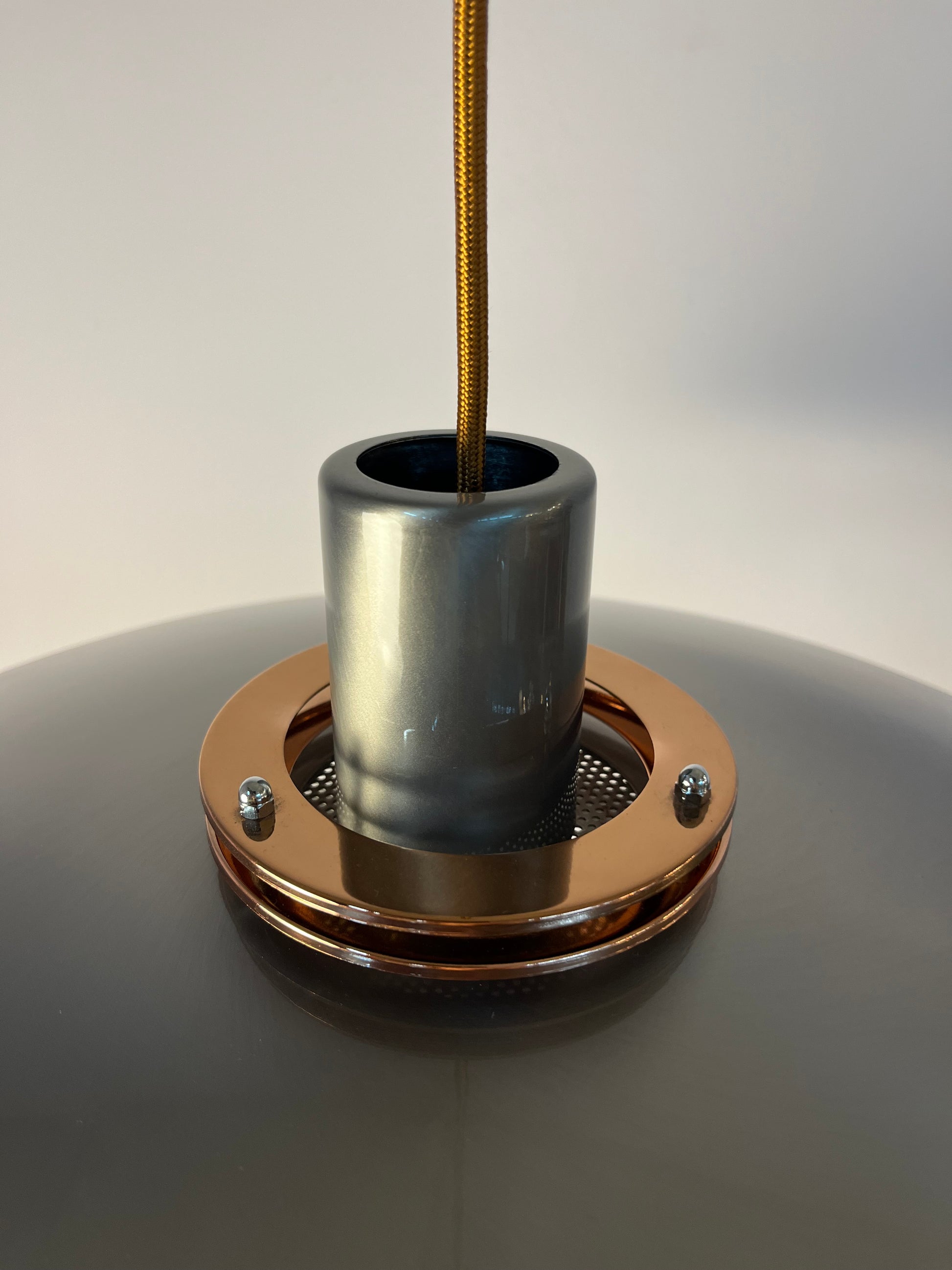 Große Lamellenlampe Leto silber kupfer von Top Lamper