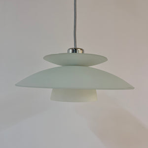 Lamellenlampe Milchglas Chrom aus Dänemark