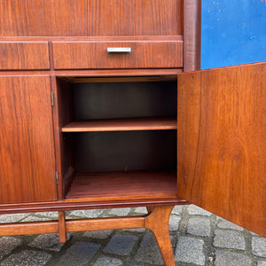 Highboard Teak mit Jalousietüren aus Dänemark