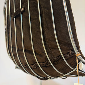 Freischwinger Chrom mit braunem Polster von Gastone Rinaldi