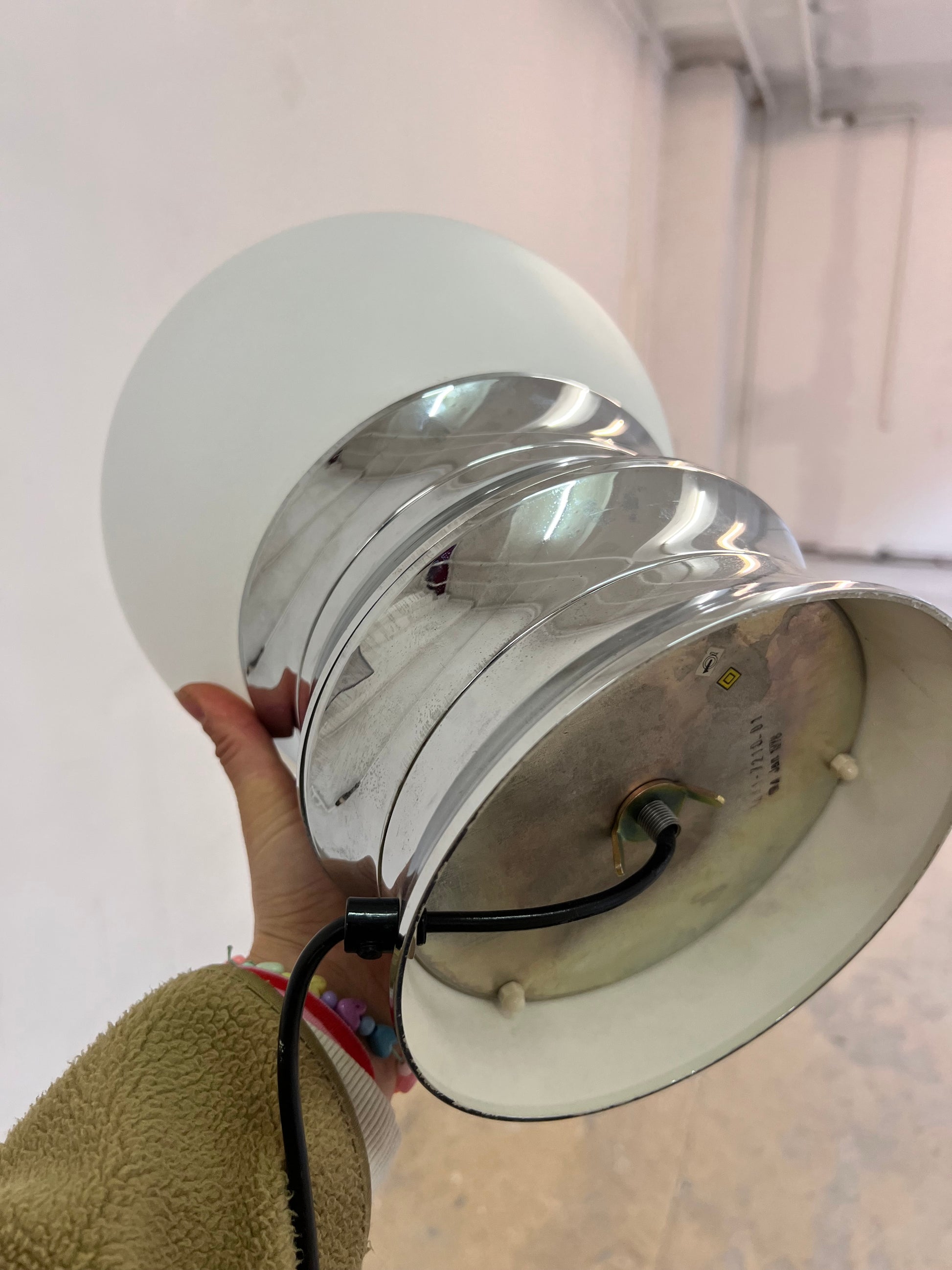 Tischlampe Chrom Opalglas VEB NARVA