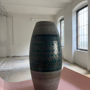 Bodenvase 248-50 petrol grau von Scheurich West Germany